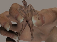 nude handheld finger shrunken_man digital_render