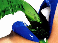 collage vore teeth lips shrunken_men drink shrunken_woman advertisement artistic