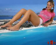 giantess mega destruction beach barefoot ocean pigtails short_shorts big_r