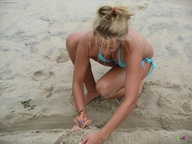collage beach hand shrunken_woman
