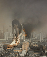 giantess collage city mega destruction barefoot helicopter asian sitting fire freeway rld