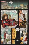 drawing giantess wings city blonde color green_eyes brunette shrunken_woman dark_skin costume las_vegas doom_patrol sofa dialogue dc_comics elasti-girl robotman negative_man bumblebee rita_farr