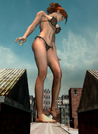giantess destruction handheld red_hair shrunken_men