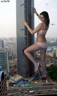 giantess crush city destruction high_heels helicopter hand skyscraper vehicles kristina