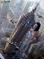 giantess collage city destruction smiling jets skyscraper kristina beregous
