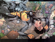 breasts drawing gentle giantess mega comic color destruction anime brunette western_artwork superhero brown_eyes avengers costume dialogue janet_van_dyne marvel_comics the_wasp