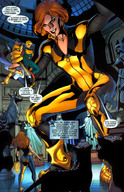drawing giantess manga mega color handheld cheetah giganta red_hair captured wonder_woman jumpsuit dialogue lasso zipper dc_comics