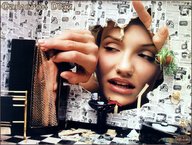 gentle giantess blonde shrunken_men hand face advertisement