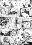 breasts drawing growth giantess city mega monochrome large_breasts destruction anime klnking breast_expansion outgrowing_space