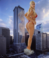 giantess collage butt swimsuit destruction