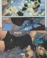 breasts drawing giantess city mega upskirt alien comic black_hair color butt destruction leviathan dress falling hairband tripping dc_comics bare_legs shrinking_violet legion_of_superheroes hair_streak chameleon_boy