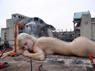 giantess collage nude blonde butt dirty construction