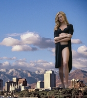 giantess collage panties city mega blonde bra underwear legs mountains clouds