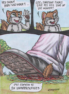 drawing giantess furry color anime shoes blood gore shrunken_men cerberus