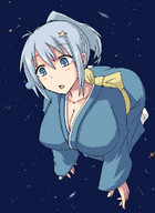 drawing giantess earth color planet ochiko_terada anime kimono cosmic_giantess