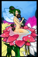 drawing color anime fairy green_hair unknown_artist