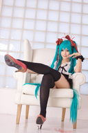 collage high_heels blue_hair asian shrunken_men foot_crush cosplay