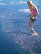 giantess crush city mega swimsuit destruction skirt high_heels jeans