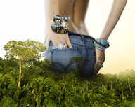 giantess blonde butt jeans goddess hand back artistic nature
