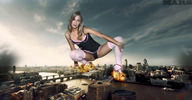 giantess panties city mega destruction high_heels socks lingerie