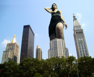 giantess collage city black_hair park dress point_of_view tress