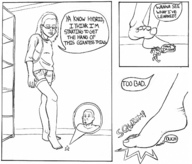 giantess crush feet comic monochrome barefoot shrunken_men foot_crush