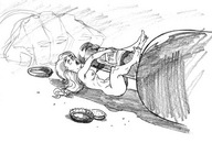 drawing nude monochrome shrunken_woman unknown_hand