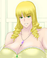 giantess cleavage kariumu between_breasts