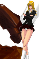 drawing giantess color foot_crush kariumu uniform