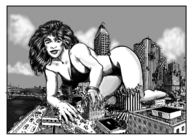 drawing giantess monochrome destruction bra anime lingerie tall amazon kat