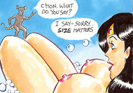 breasts drawing giantess nude furry black_hair color superhero wonder_woman joe_gravel mouse_man dc_comics
