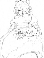 drawing vore comic anime camel touhou lineart shrunken_woman yukari_yakumo ran_yakumo
