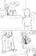 drawing furry comic monochrome bunny shrinking shrunken_man sheela ottsel
