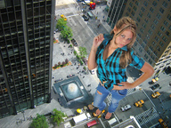 giantess collage feet city mega long_hair destruction barefoot jeans brunette high_angle wonderslug foot_crush vehicle_crush