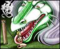 drawing giantess nude vore furry dragoness color tongue teeth saliva anime slave dragonesslife leash chain