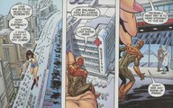 giantess city mega comic color handheld bra water brunette pink_nails nail_polish doom_patrol denim_skirt hospital dc_comics bare_legs elasti-girl robotman rita_farr