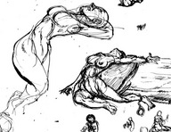 drawing monochrome penis shrunken_woman unknown_hand