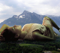 giantess collage mega sleeping dress lying_down unknown_artist country nature