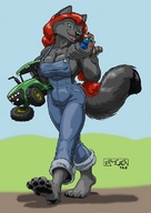 gentle furry color red_hair canine tractor