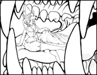 vore furry anthro dragon comic monochrome princess canine clothed_dress farorenightclaw