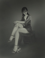 drawing monochrome anime shrunken_men foot_crush