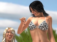 swimsuit handheld brunette pose shrunken_men aclysm