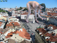 giantess crush collage city black_hair high_heels underwear hand kristina grabbing beregous