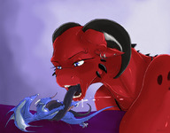 drawing giantess vore furry dragon color tongue male teeth anime shrunken_men demoness licked grabbing