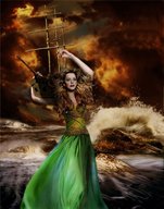 giantess collage ocean captured clouds ships
