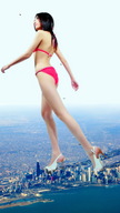 giantess giga city mega black_hair destruction ocean high_heels asian legs jets sjw