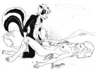breasts drawing giantess insertion nude furry monochrome sex train lying_down lioness bus giantesses vehicle_insertion train_tracks