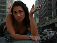 giantess collage city black_hair destruction handheld shoes lying_down vehicles nikemd