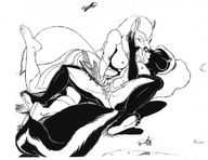 breasts drawing giantess insertion micro pussy feet furry tail mega monochrome helicopter anime fox skunk airplane people giantesses fluffy vehicle_insertion fox_girl