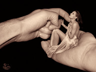 collage handheld finger hand shrunken_woman swattr